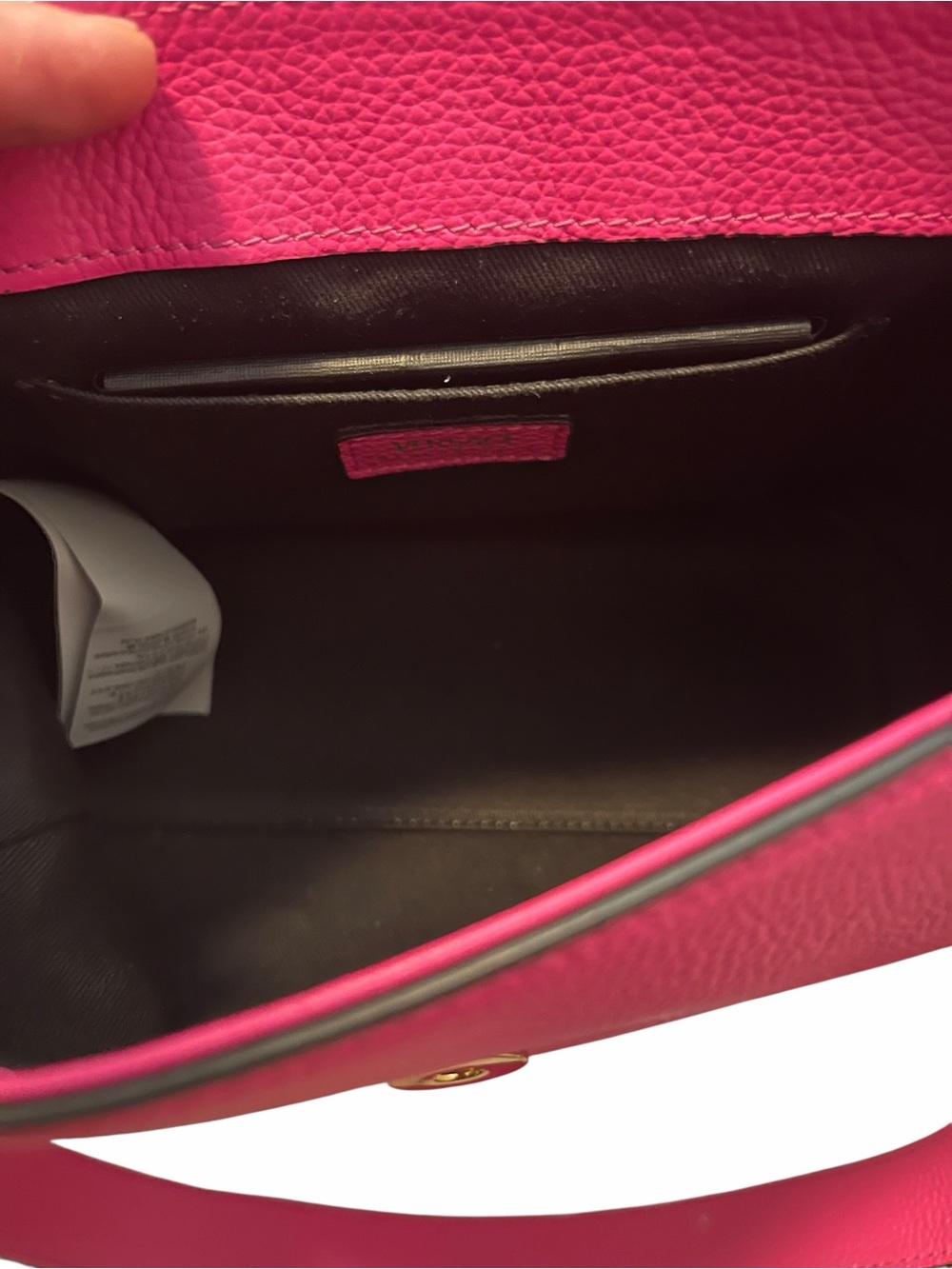 Versace Virtus Grainy Calf Small Pink Top-Handle Satchel with Gold Hardware - Picture 9 of 13